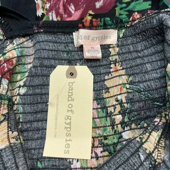 NWT BAND OF GYPSIES Square Neck Shift Floral Dress Sz XS - Picture 4 of 4